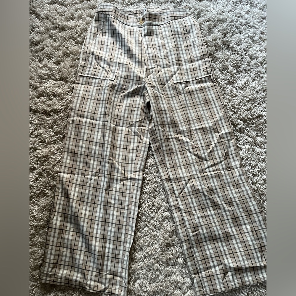 plaid flare pants